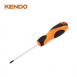 KENDO-20121-ไขควงปากแฉก-แกนกลม-ด้ามหุ้มยาง-ขนาด-3นิ้ว-75mm-xแกน-PH0-3-mm